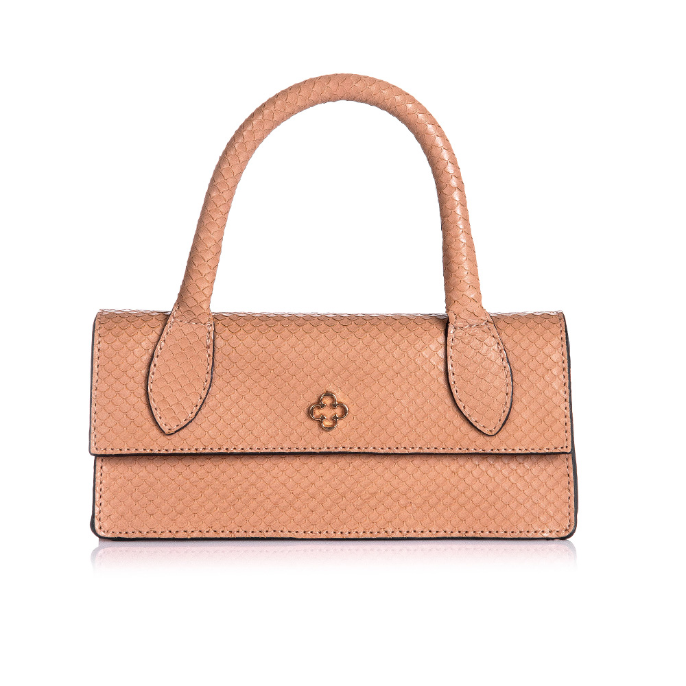 BOLSA PEQUENA COURO BEGE PITONE image number 0