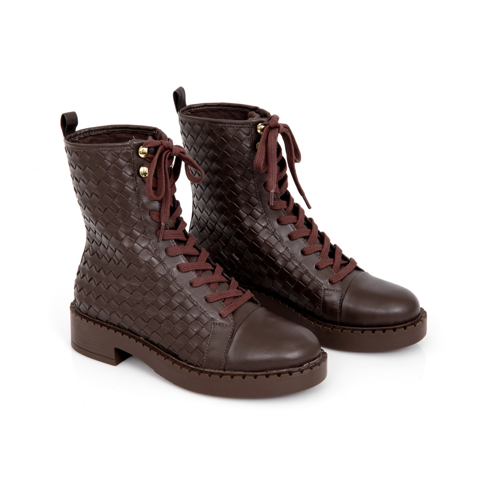 BOTA COTURNO MARROM TOBACCO DE COURO TRESSÊ image number 1