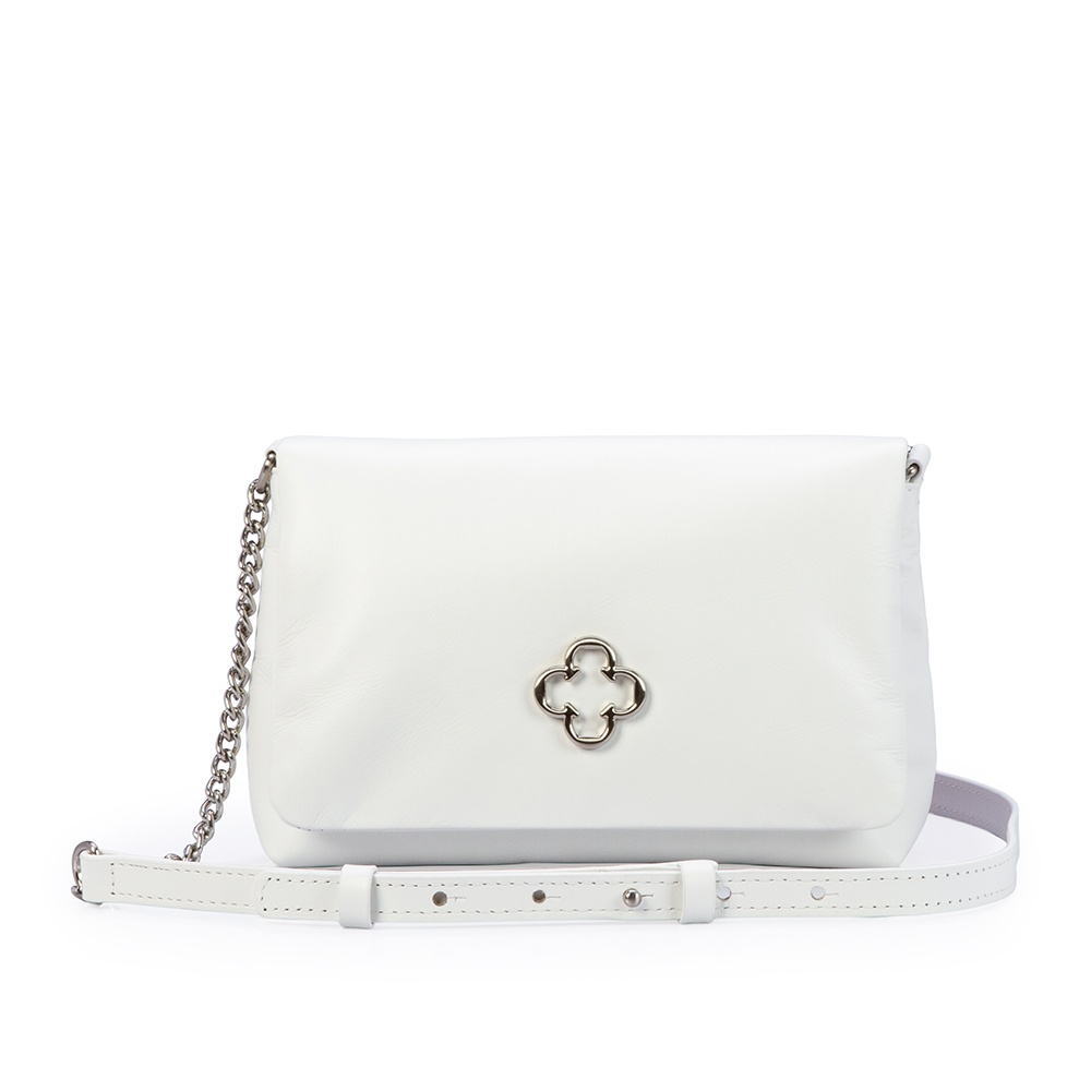 BOLSA PEQUENA TIRACOLO BRANCA DE COURO SHOULDER BAG image number 0