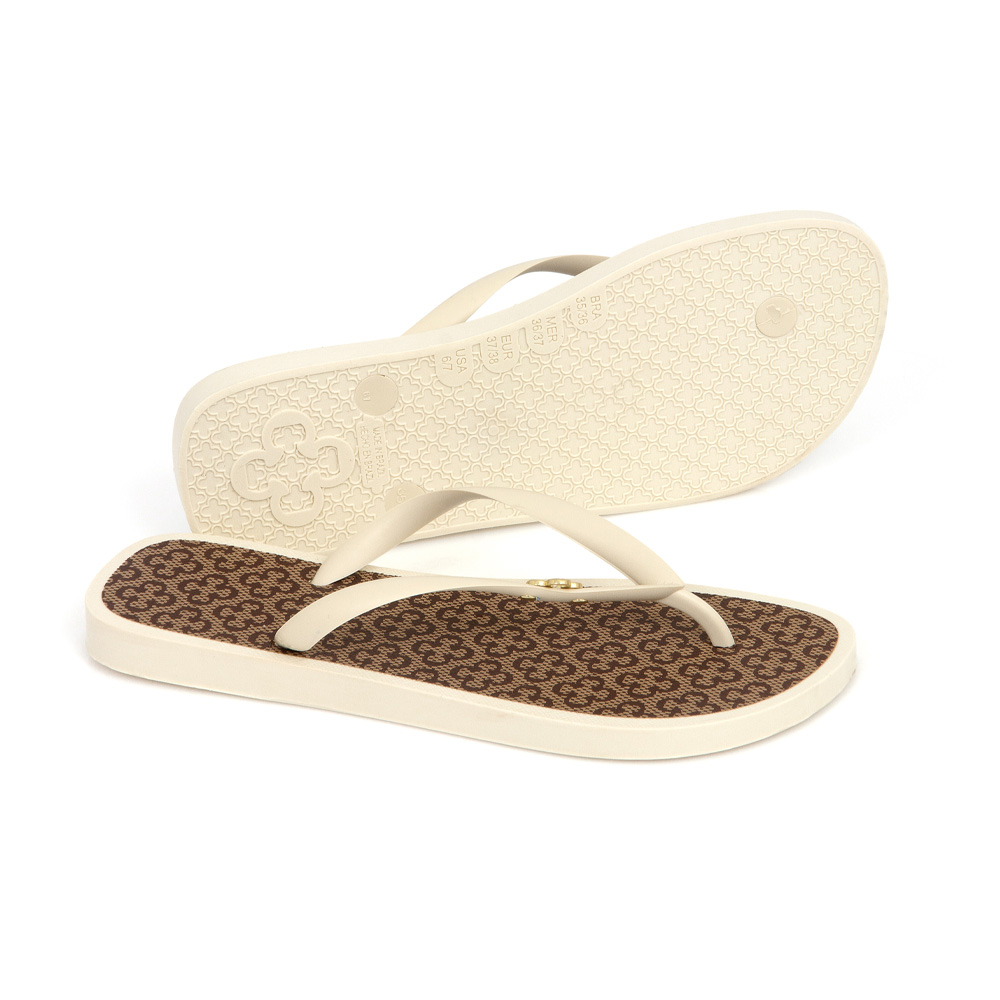 KIT CHINELO MARROM MONOGRAMA E CHAPÉU image number 2