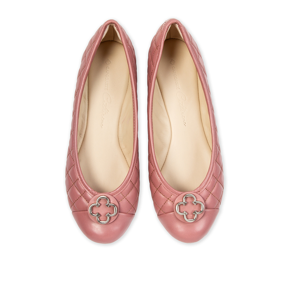 SAPATILHA CATHERINE VINTAGE ROSA MALVA DE COURO MATELASS&Ecirc; image number 4