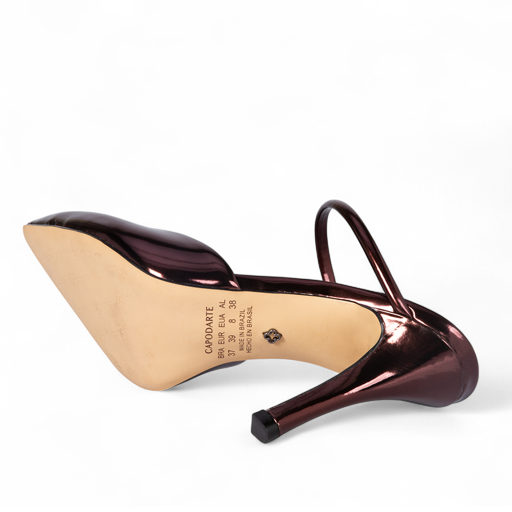 MULE SLINGBACK MARROM SPECCHIO DE COURO image number 3