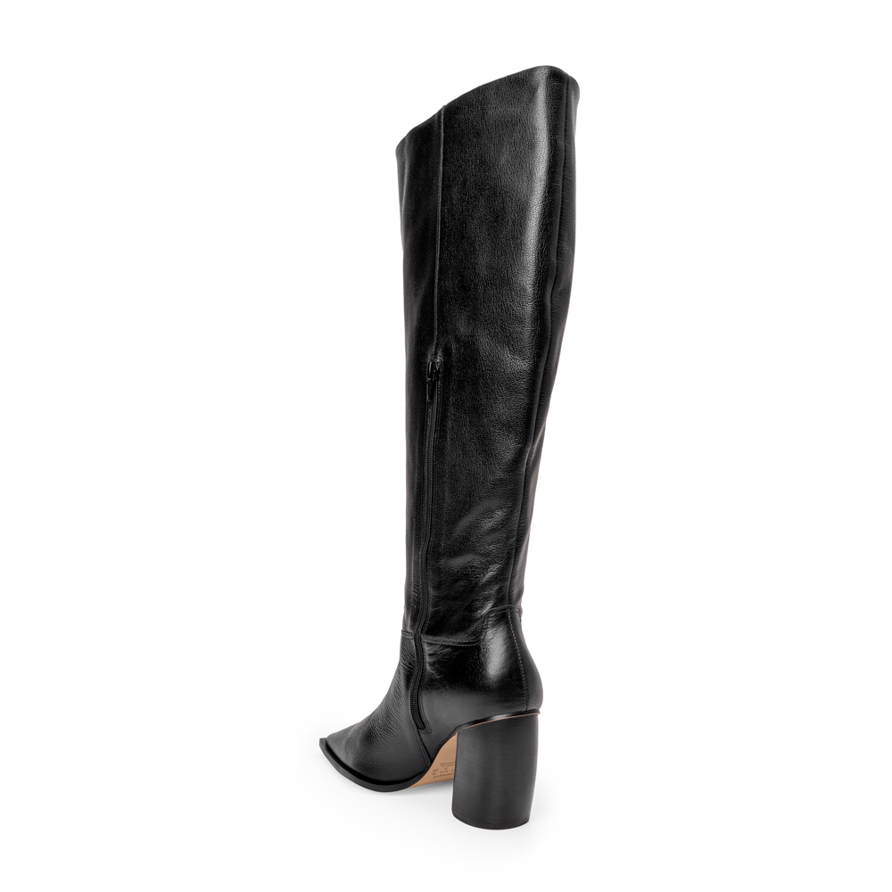 BOTA CANO LONGO PRETA DE COURO image number 3