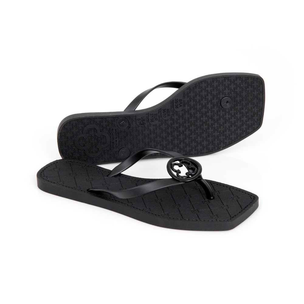 CHINELO BICO QUADRADO PRETO MONOGRAMA image number 3