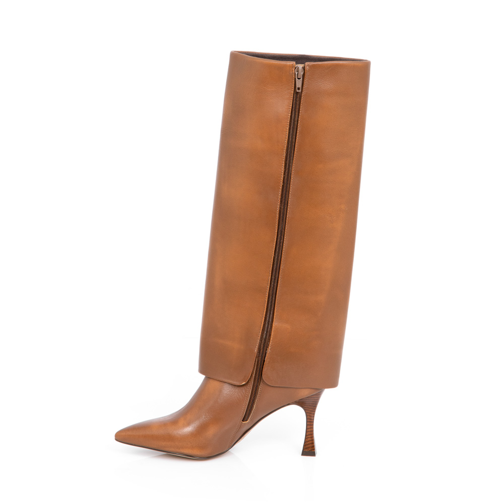 BOTA CARAMELO CANO LONGO DE COURO image number 4