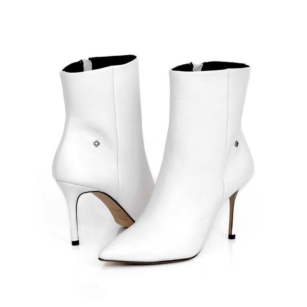 BOTA CANO CURTO BRANCO DE COURO image number 4