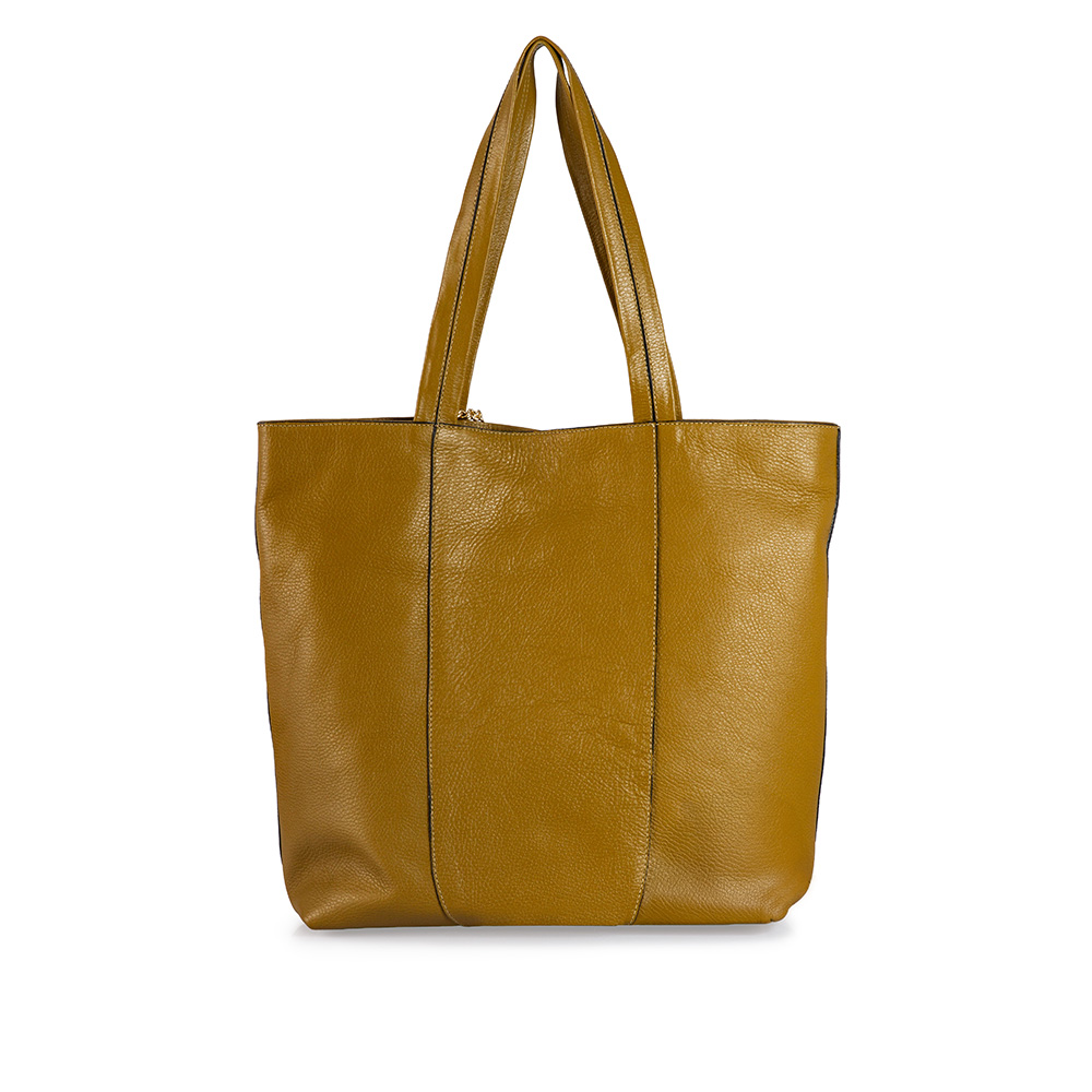 BOLSA AMARELA CITRINO DE COURO VIRA BUCKET image number 2