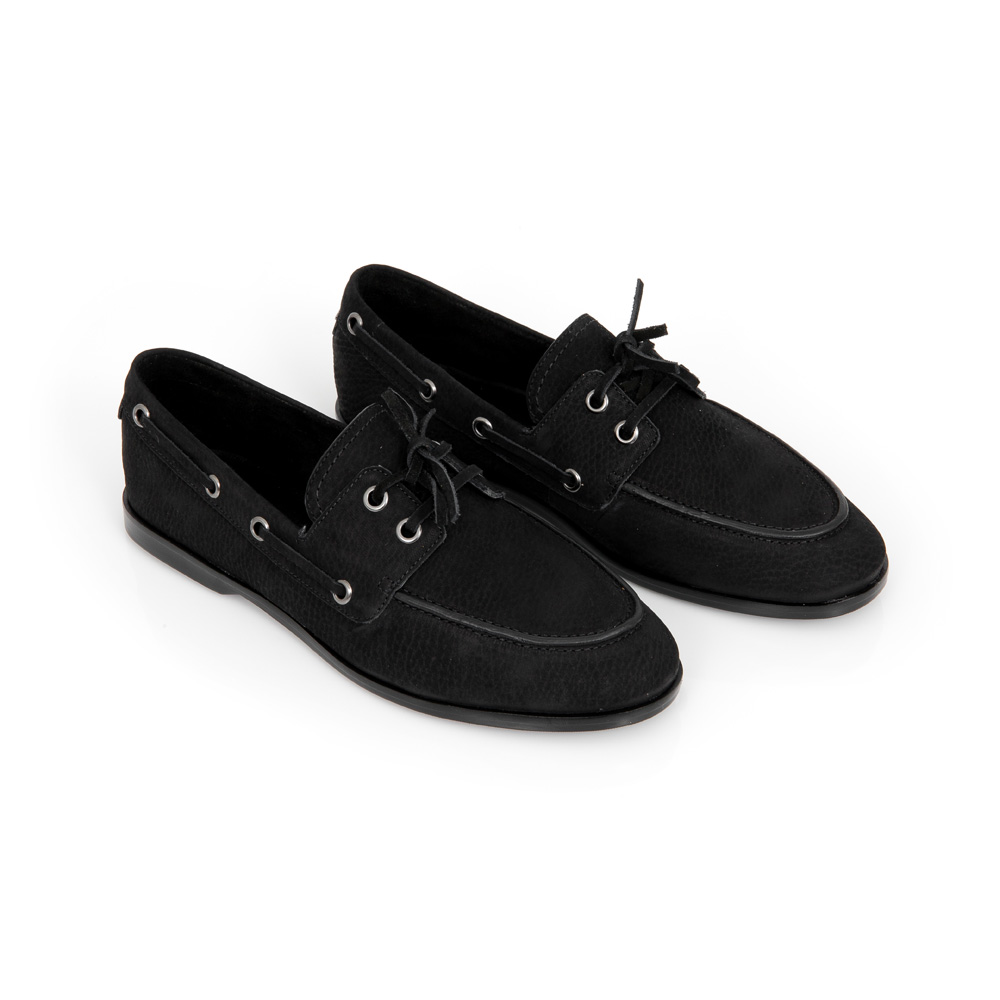 LOAFER MOCASSIM PRETO DE COURO NOBUCK image number 1