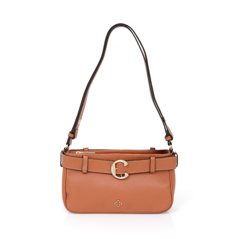 BOLSA DE COURO CARAMELO SHOULDER image number 0