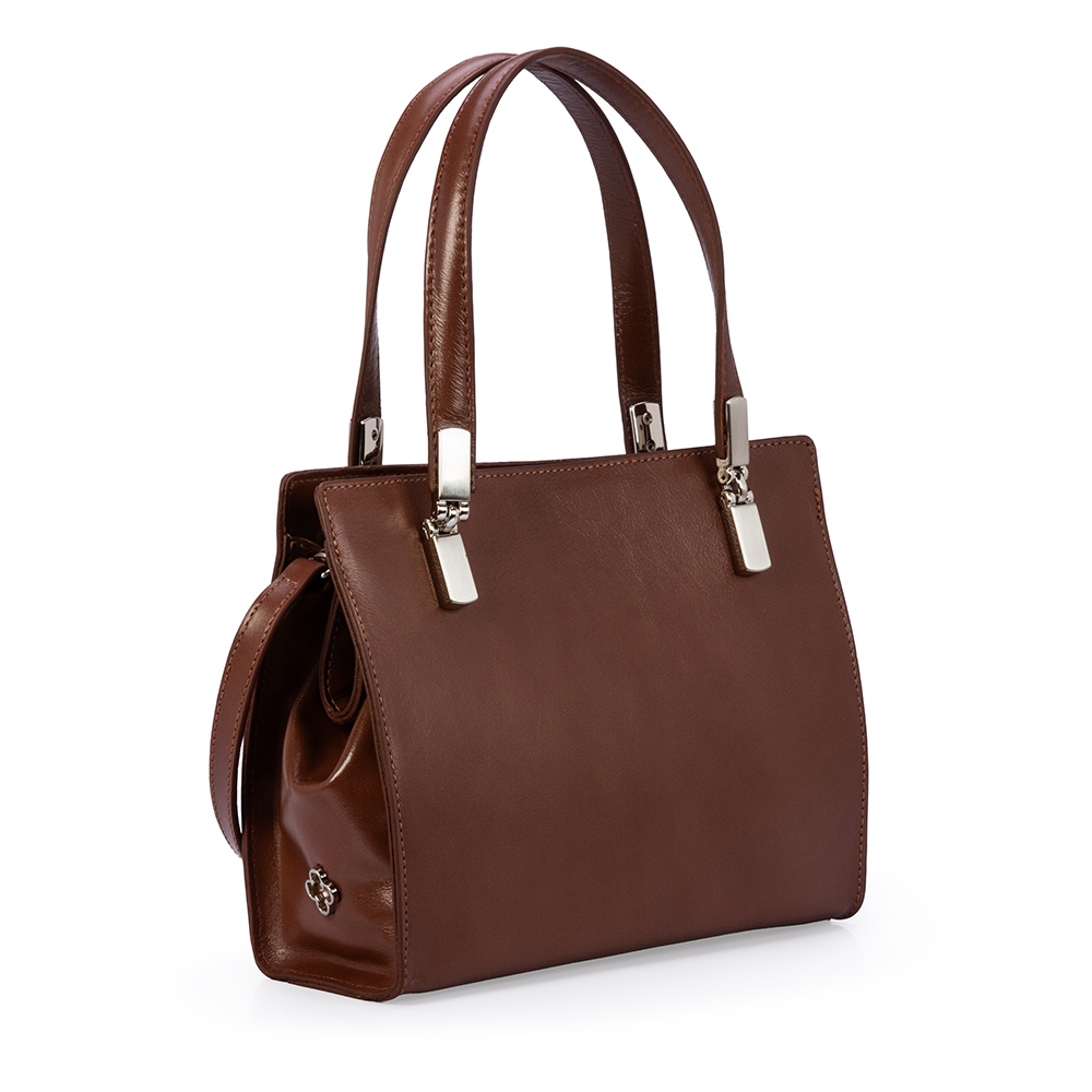 BOLSA TIRACOLO MARROM &Eacute;BANO DE COURO TOTE image number 3