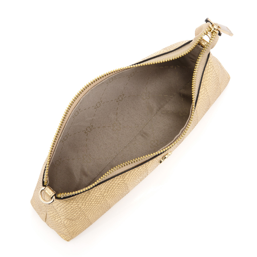 BOLSA PEQUENA DOURADA METALIZADA SERPENTE SHOULDER BAG image number 4