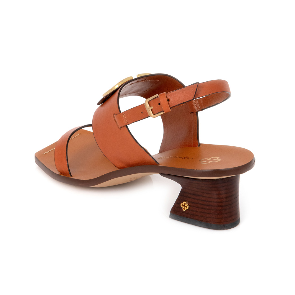 SAND&Aacute;LIA SALTO BAIXO CARAMELO COURO image number 2