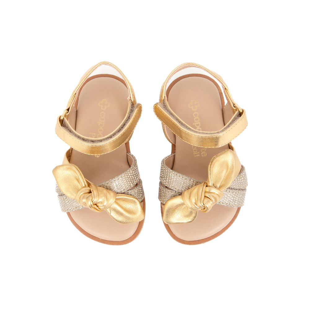 SANDÁLIA BEBÊ DOURADA METALIZADA image number 4