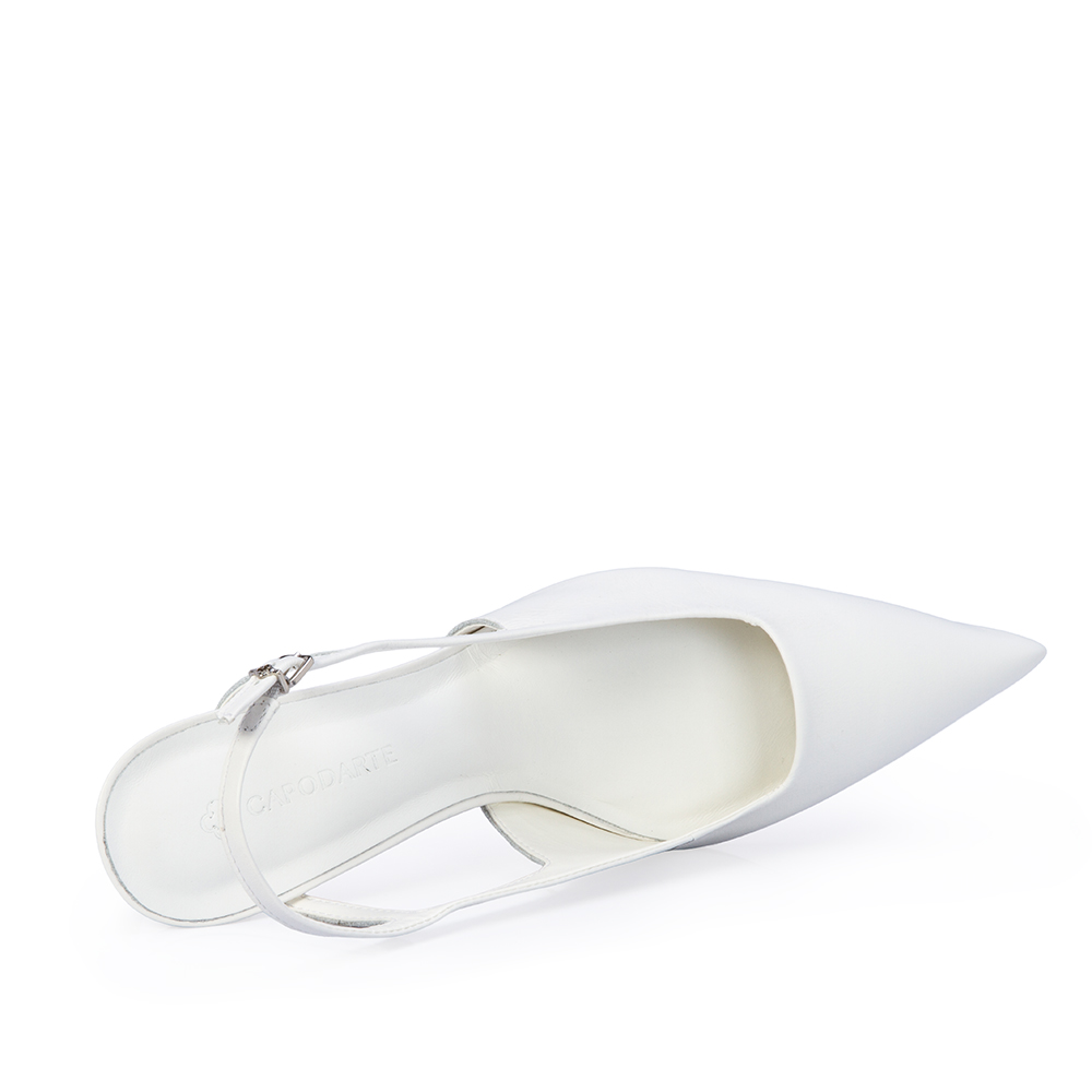 SCARPIN SALTO M&Eacute;DIO COURO BRANCO image number 4