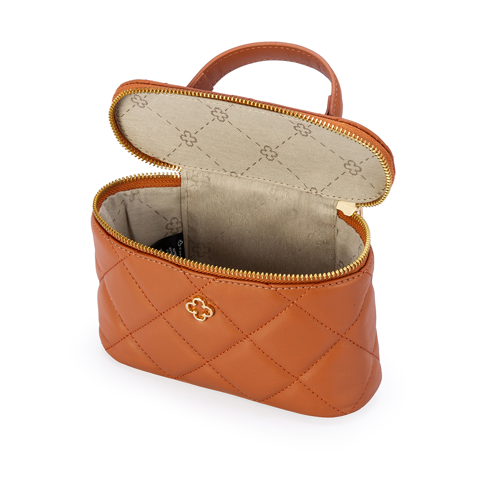 BOLSA PEQUENA COURO CARAMELO C&Acirc;MERA BAG image number 4