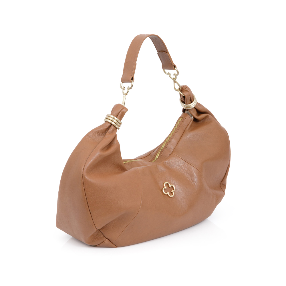 BOLSA HOBO DE COURO CARAMELO image number 3