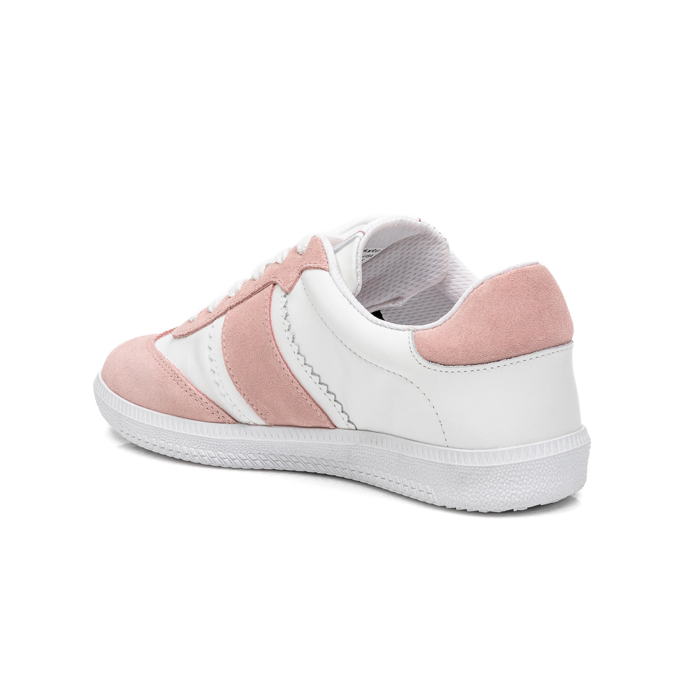 TÊNIS FEMININO DE COURO ROSA E BRANCO AMARRAÇÃO image number 2