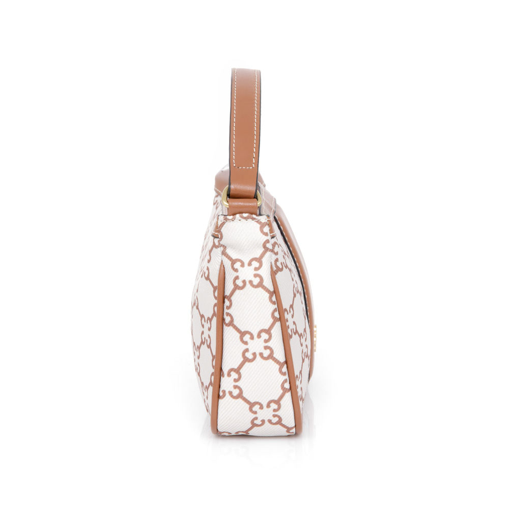 BOLSA PEQUENA BEGE E CARAMELO MONOGRAMA image number 3