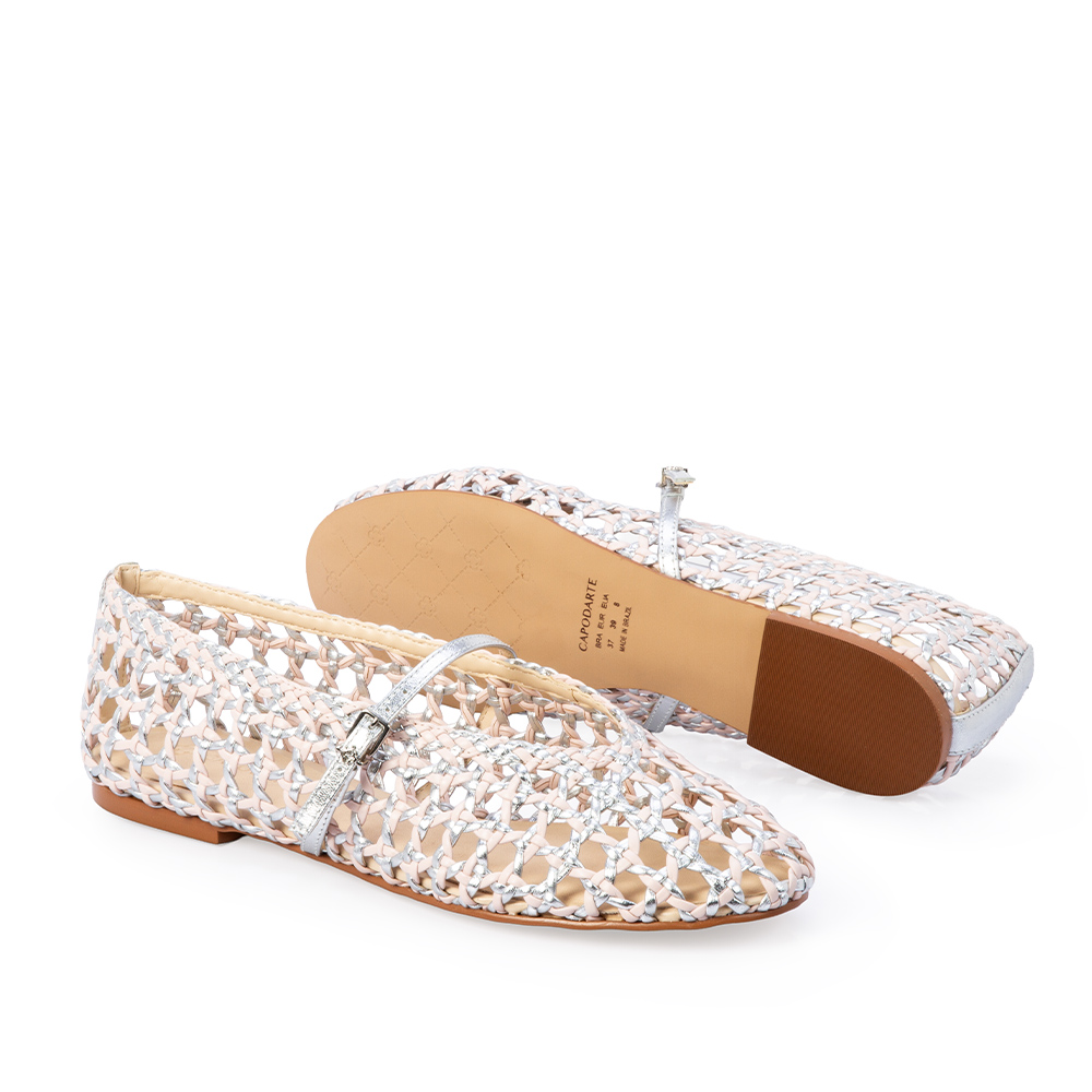 SAPATILHA COURO METALIZADA ROSA PE&Ocirc;NIA image number 3