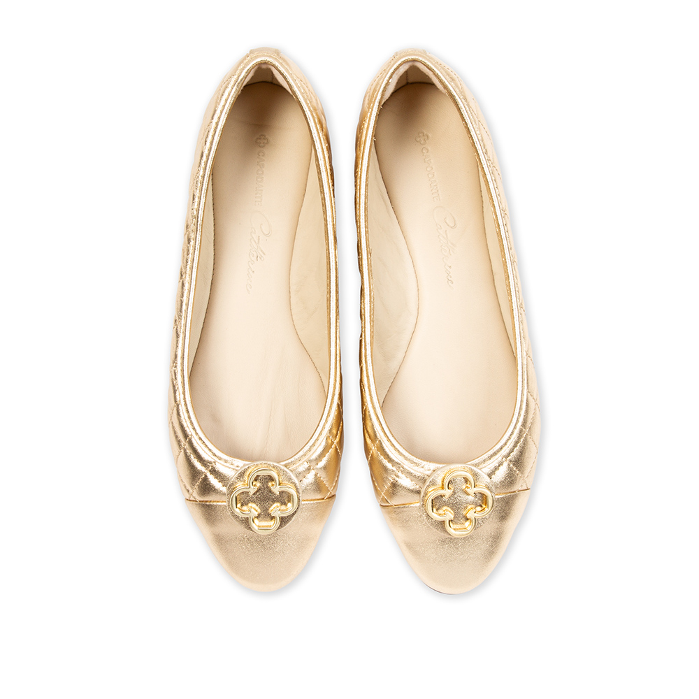 SAPATILHA CATHERINE MODERNIT&Aacute; DOURADA COURO MATELASS&Ecirc; image number 4