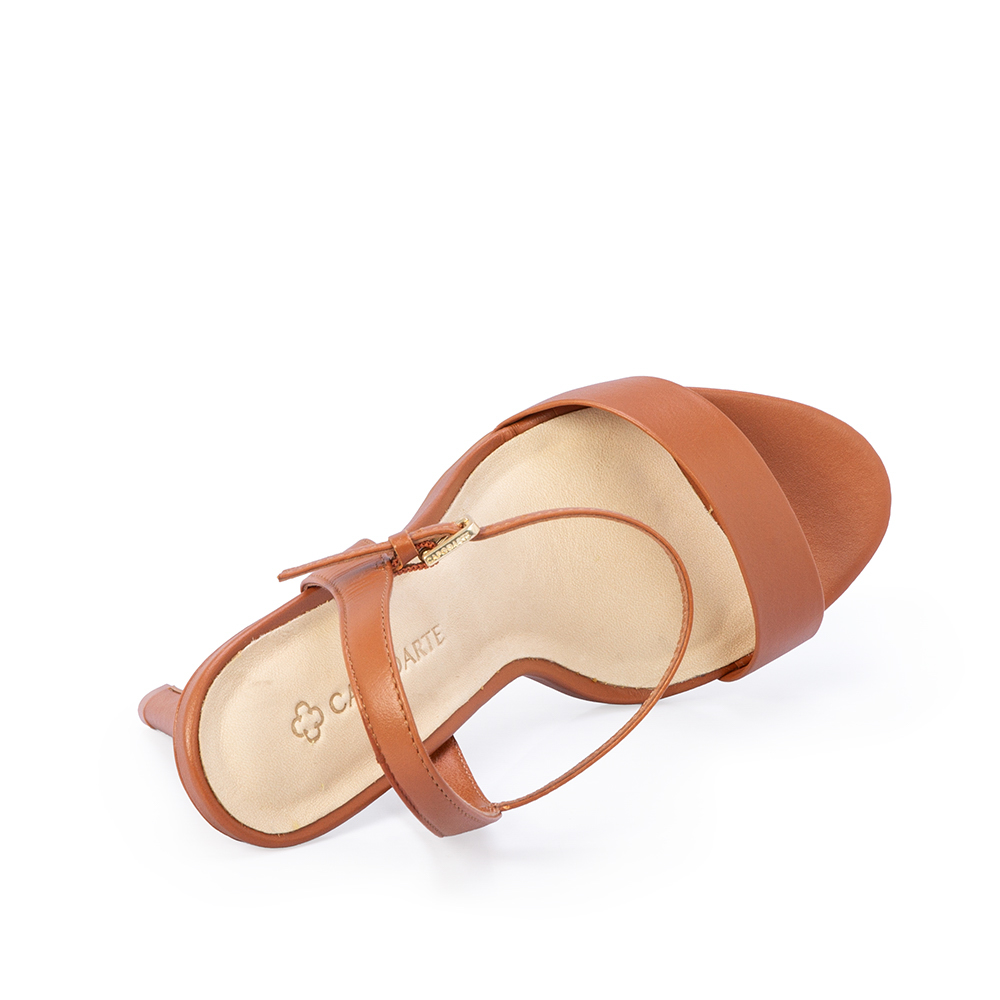 SAND&Aacute;LIA SALTO ALTO COURO CAMEL image number 4