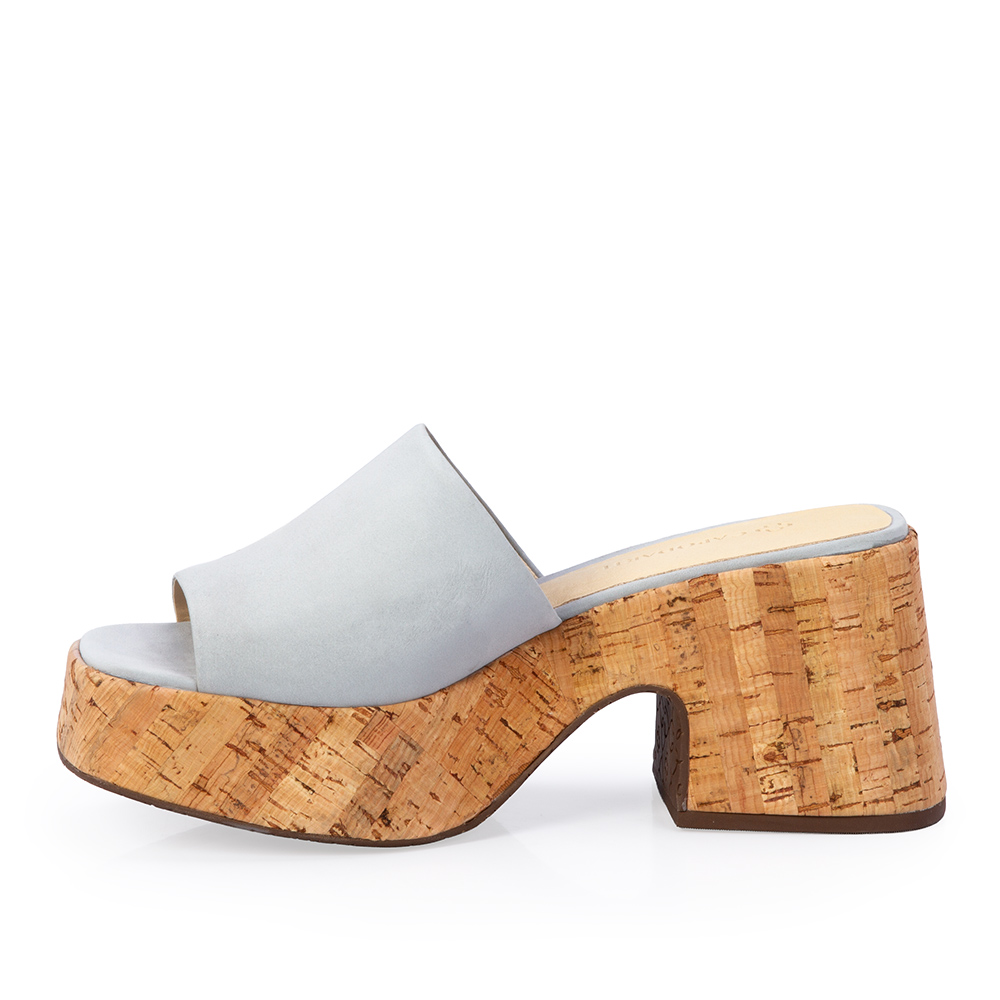 MULE MEIA PATA COURO NOBUCK AZUL TURMALINA CORTI&Ccedil;A image number 2