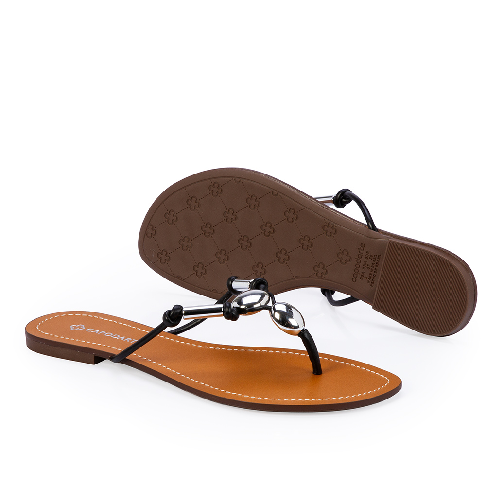 CHINELO RASTEIRO PRETO DE COURO image number 3