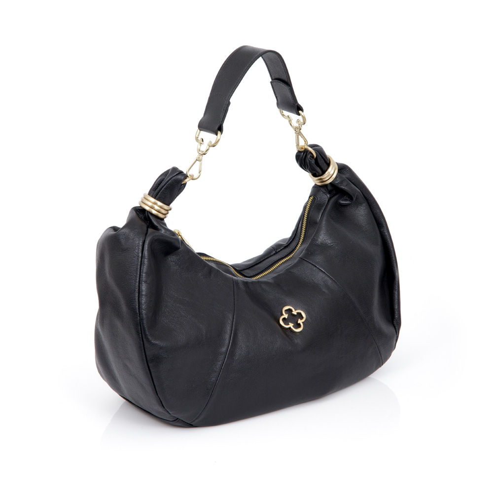 BOLSA PRETA HOBO DE COURO image number 3