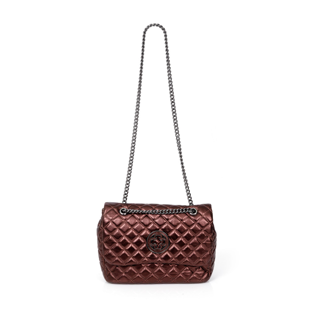BOLSA OLÍVIA SHOULDER BAG MARROM DE COURO MATELASSÊ image number 3