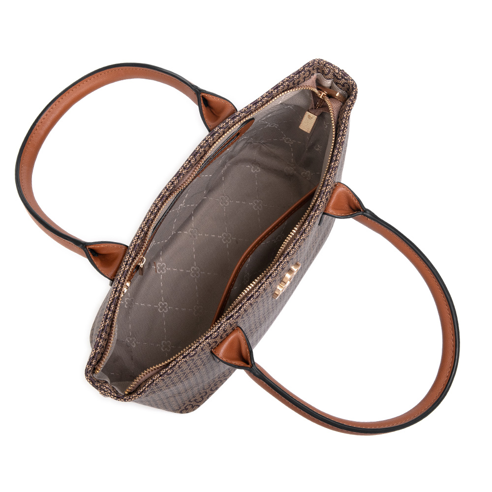BOLSA MÉDIA DONATA CARAMELO CAMEL MONOGRAMA image number 4