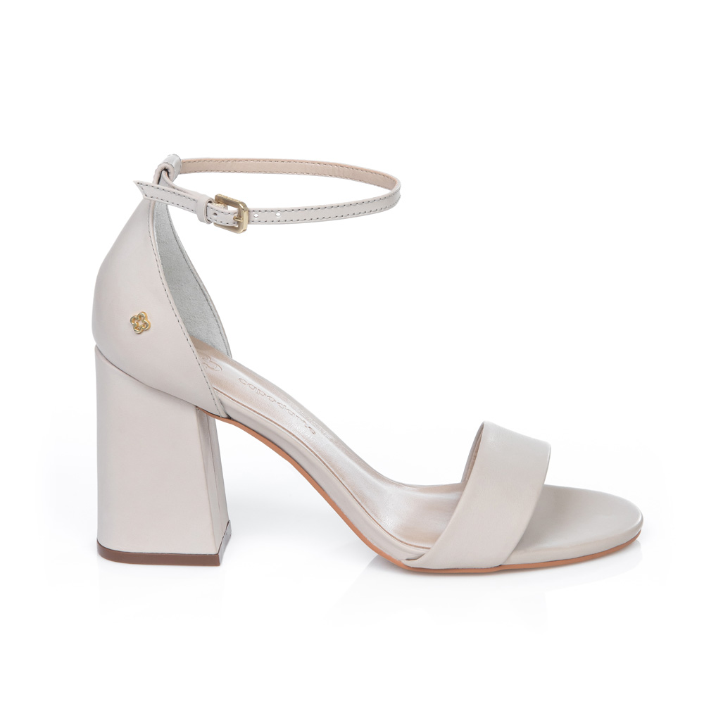 SAND&Aacute;LIA BEGE OSTRA SALTO ALTO DE COURO image number 0