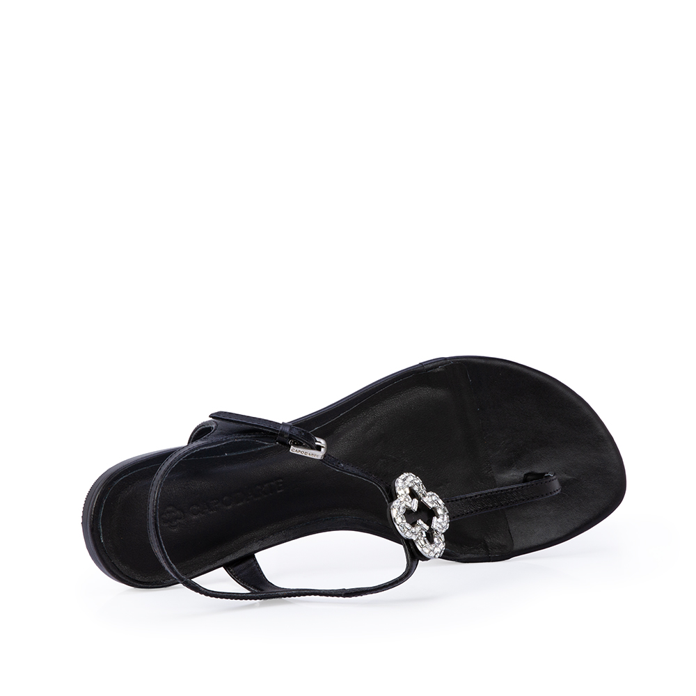 SAND&Aacute;LIA RASTEIRA COURO PRETA image number 4