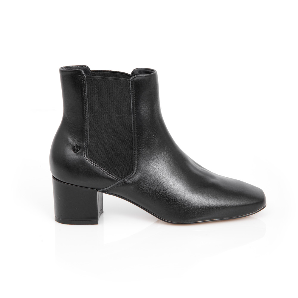 BOTA SALTO BLOCO PRETA DE COURO image number 0