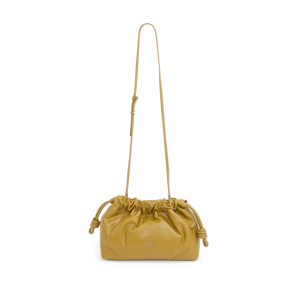 BOLSA M&Eacute;DIA AMARELA CITRINO DE COURO SHOULDER BAG image number 3