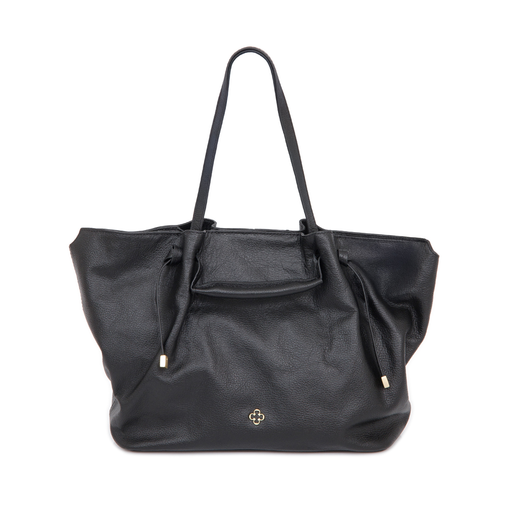 BOLSA MÉDIA COURO PRETA SHOPPER image number 0