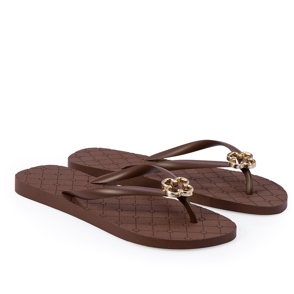 CHINELO DE DEDO MARROM &Eacute;BANO MONOGRAMA image number 1