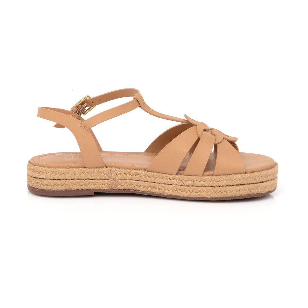 SANDÁLIA SALTO PLATAFORMA BEGE COURO image number 0
