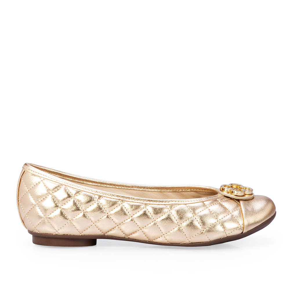 SAPATILHA CATHERINE VINTAGE DOURADA DE COURO MATELASS&Ecirc; image number 0