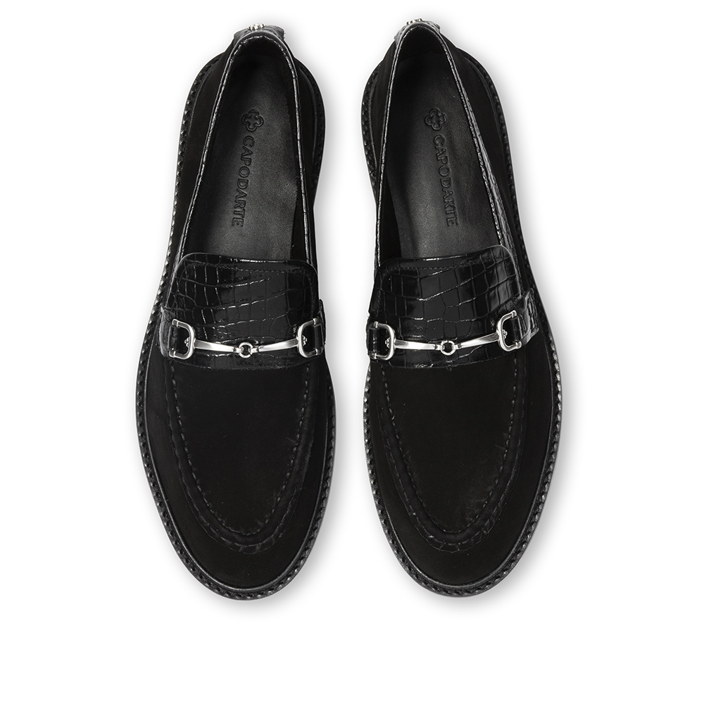 LOAFER MOCASSIM PRETO DE COURO BRID&Atilde;O image number 4