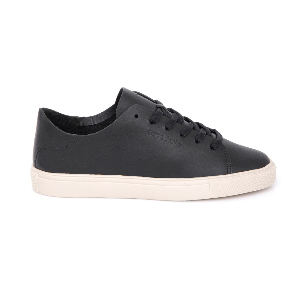 TÊNIS FEMININO PRETO DE COURO AMARRAÇÃO image number 0