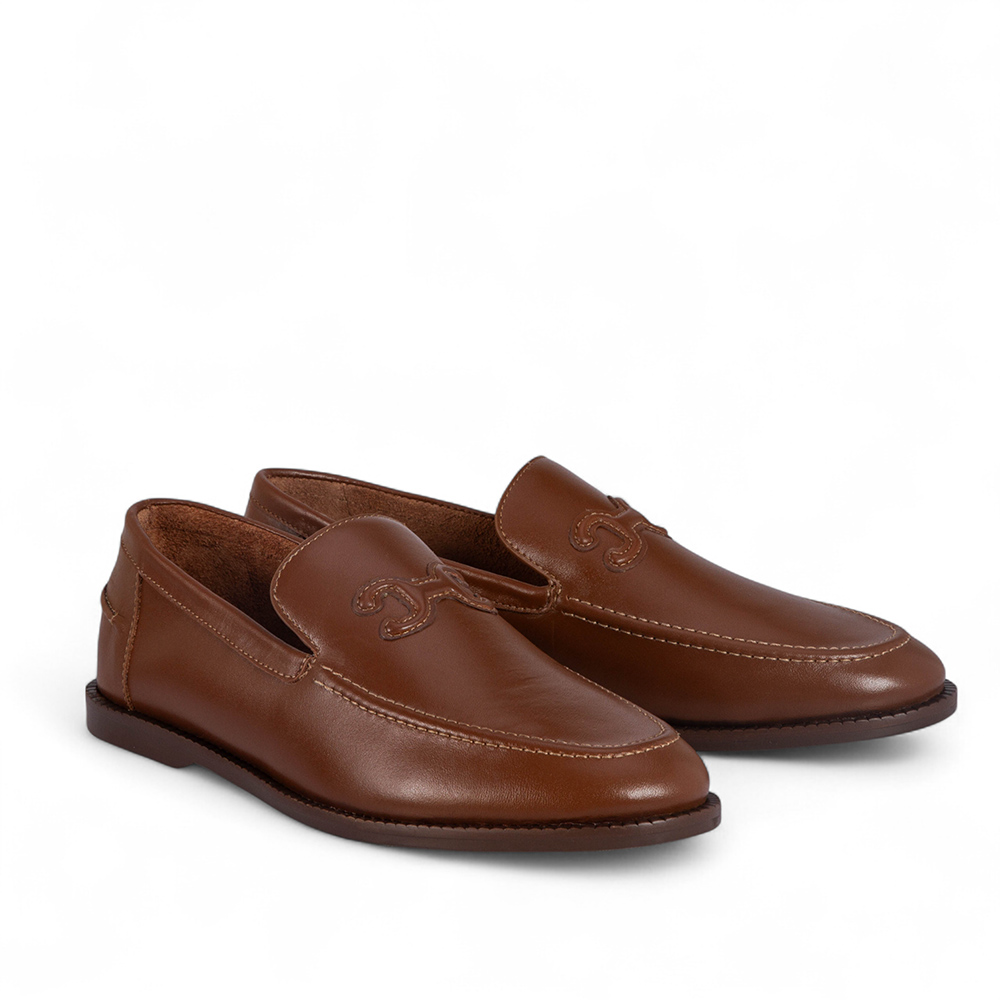 LOAFER MOCASSIM CARAMELO MOGNO DE COURO image number 1