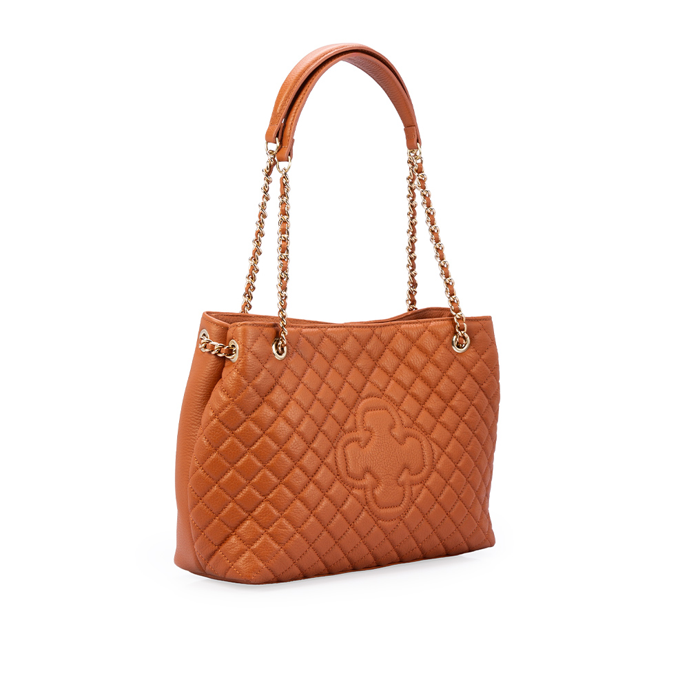 BOLSA HOBO CARAMELO DE COURO MATELASS&Ecirc; CARINA image number 3