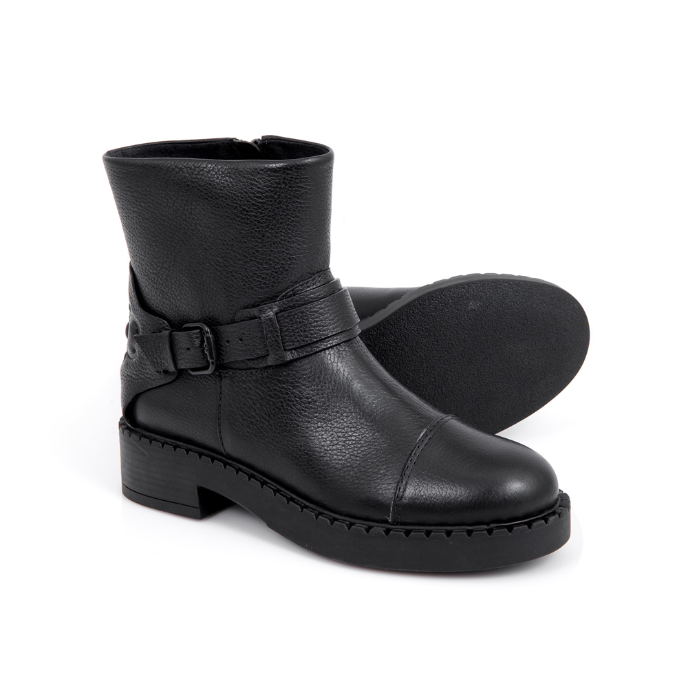 BOTA CANO CURTO DE COURO PRETA image number 3