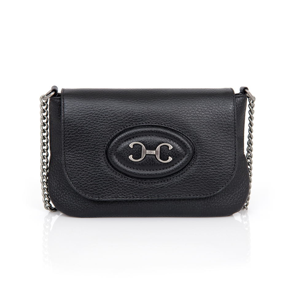 BOLSA PEQUENA DE COURO PRETA AL&Ccedil;A CORRENTE image number 0