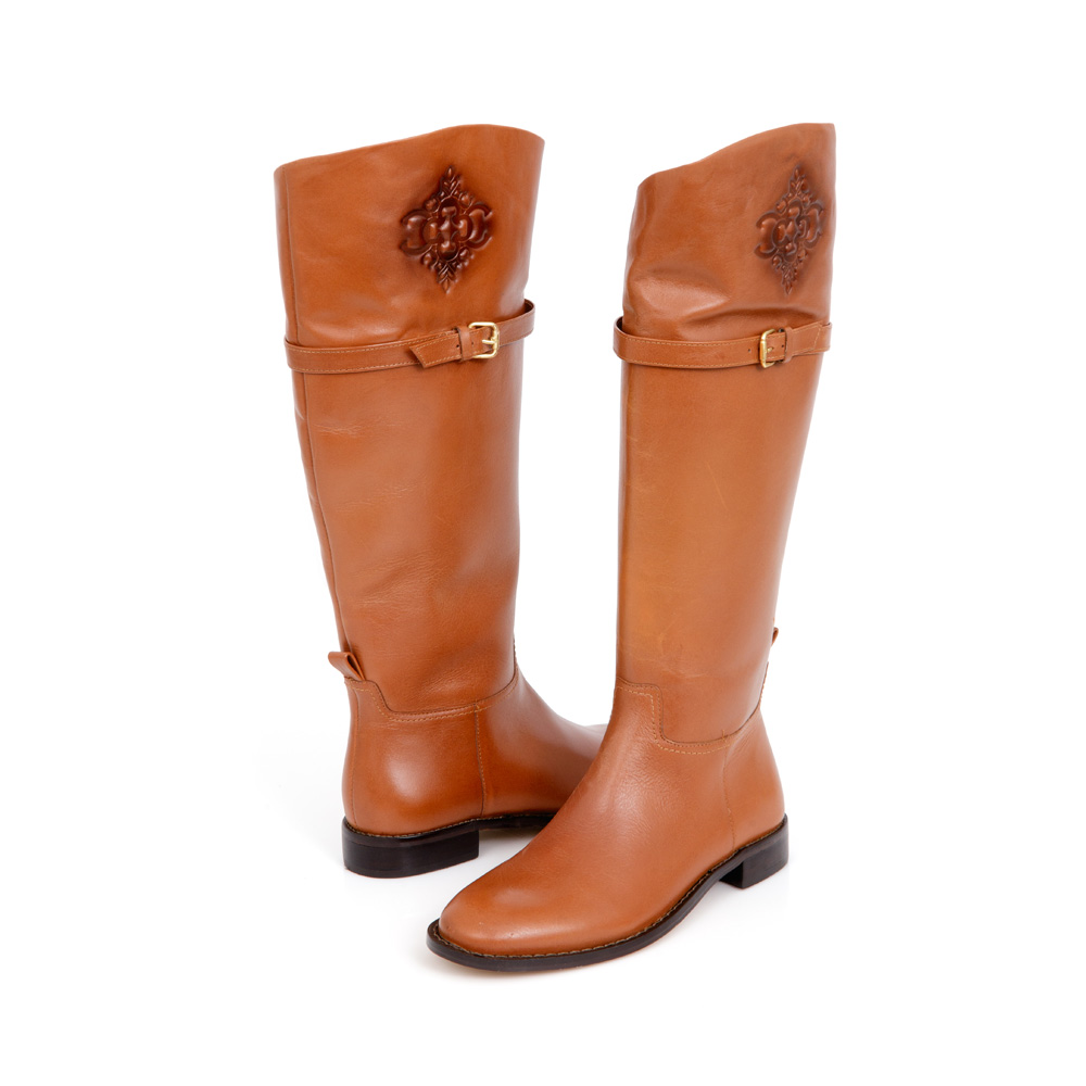 BOTA CANO ALTO CARAMELO DE COURO image number 4