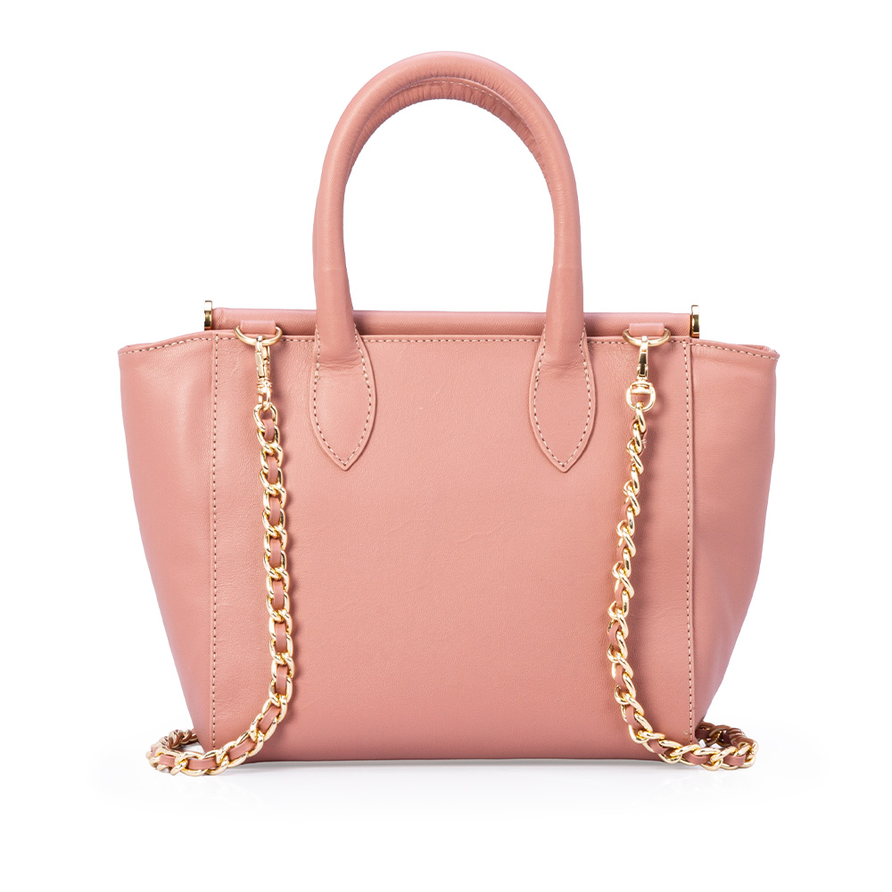BOLSA TOTE DE COURO ROSA image number 2