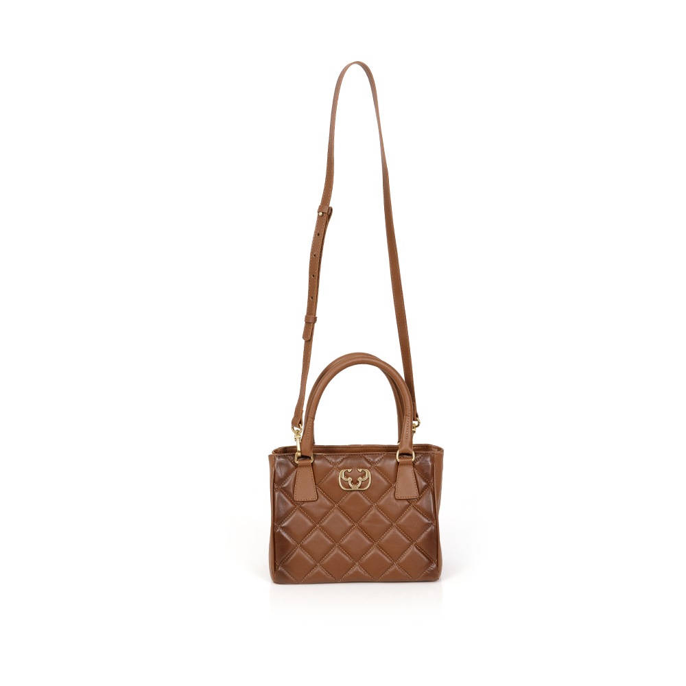 BOLSA TOTE MARROM DE COURO MATELASSÊ image number 3