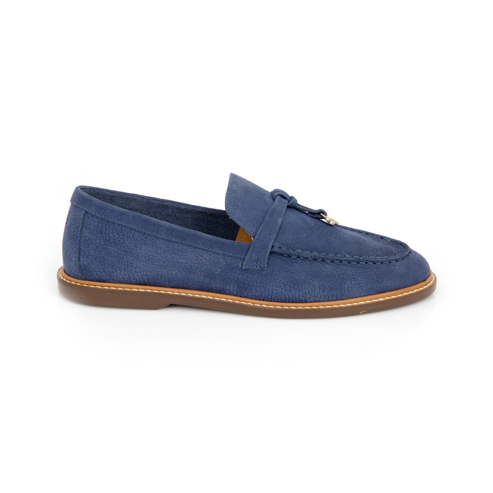 LOAFER MOCASSIM COURO NOBUCK AZUL MARINHO image number 0
