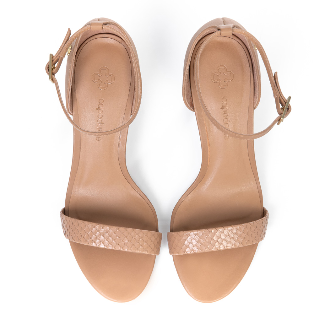 SAND&Aacute;LIA SALTO ALTO BEGE DE COURO PITONE image number 4