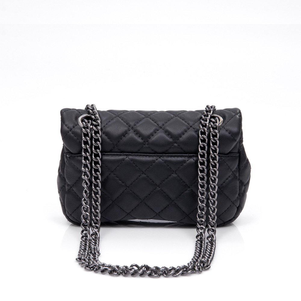 BOLSA PRETA PEQUENA COURO AL&Ccedil;A GRAFITE MINI OLIVIA image number 4